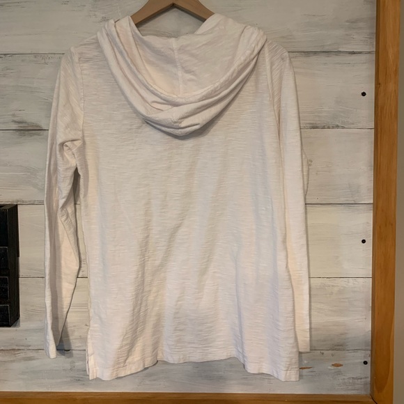 Tommy Hilfiger white lightweight pullover hoodie quarter zip with pockets - Picture 4 of 4